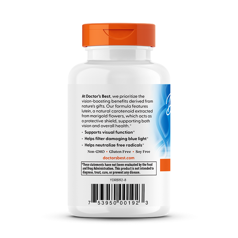 Doctor's Best Lutein 20mg 60ct - supplement facts panel