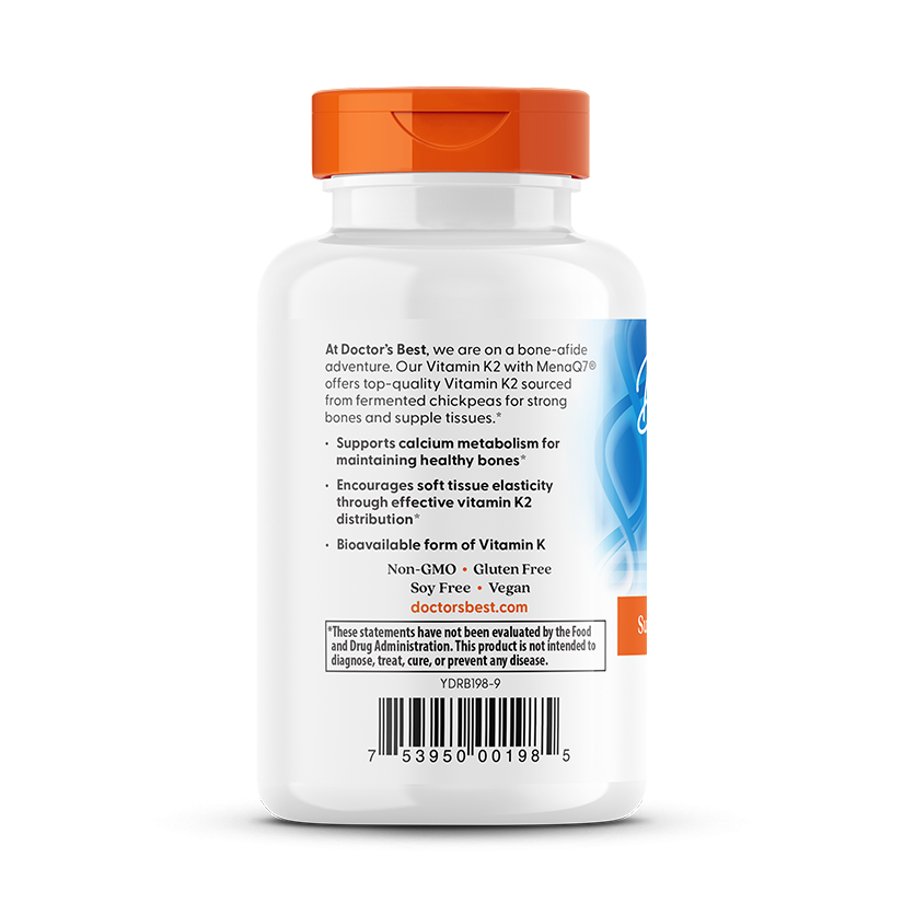 Doctor's Best Vitamin K2 MK-7 45mcg 60ct - supplement facts panel