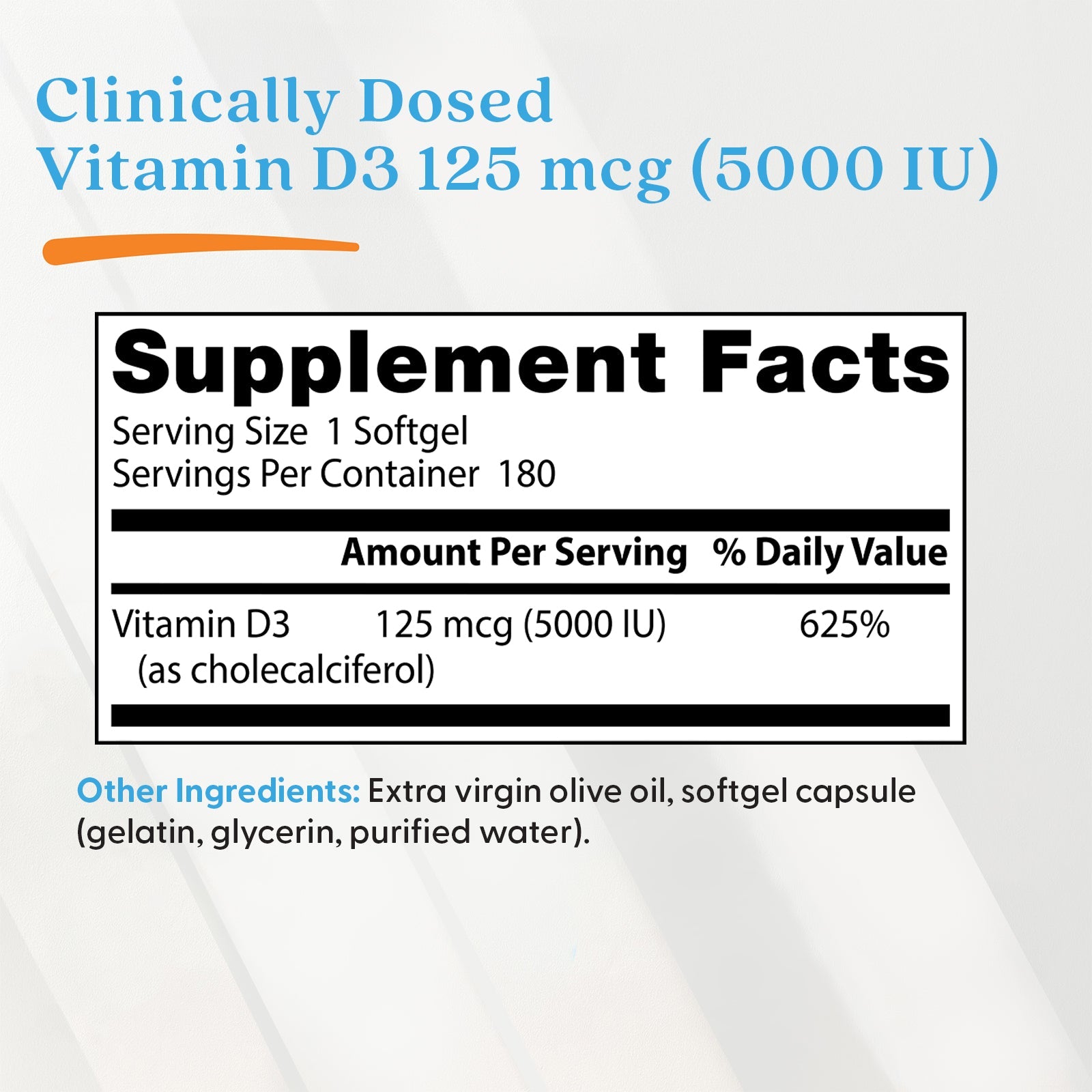 Doctor's Best Vitamin D3 5000IU 180ct - additional product view