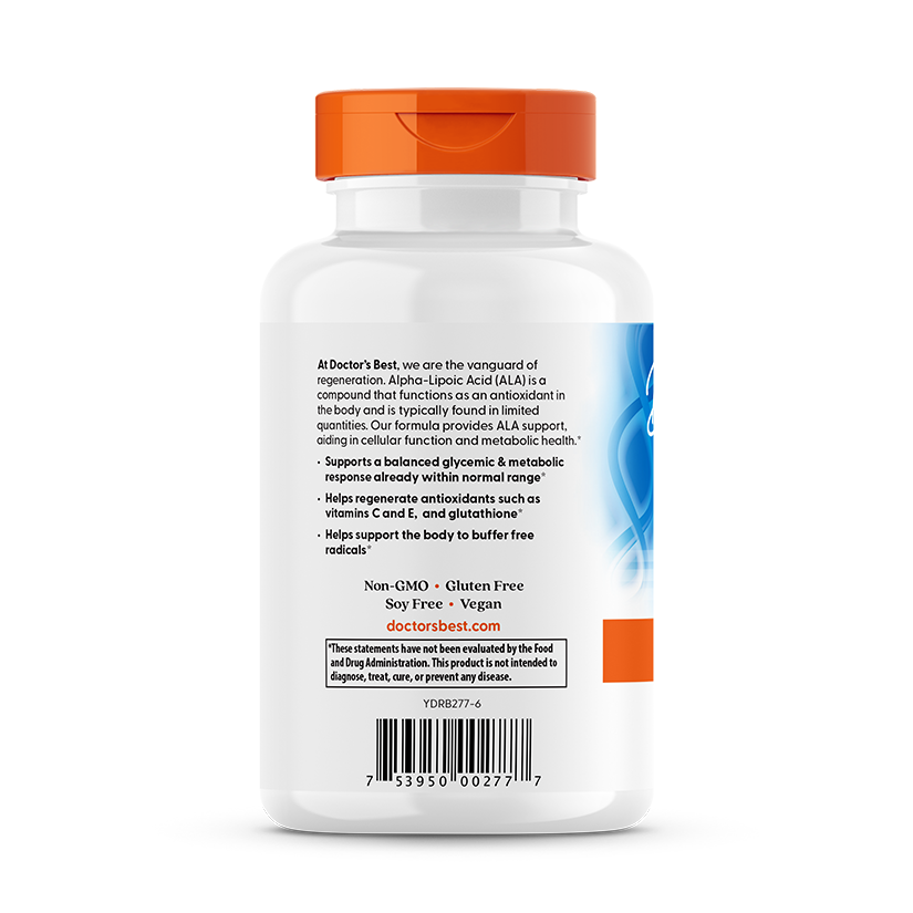 Doctor's Best Alpha Lipoic Acid 300mg 180ct - supplement facts panel