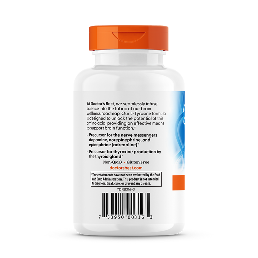 Doctor's Best L-Tyrosine 500mg 120ct - supplement facts panel