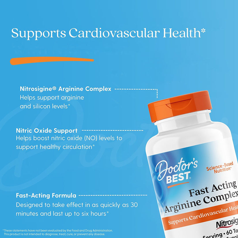 Doctor's Best Fast Acting Arginine Complex 1500mg 60ct - additional view
