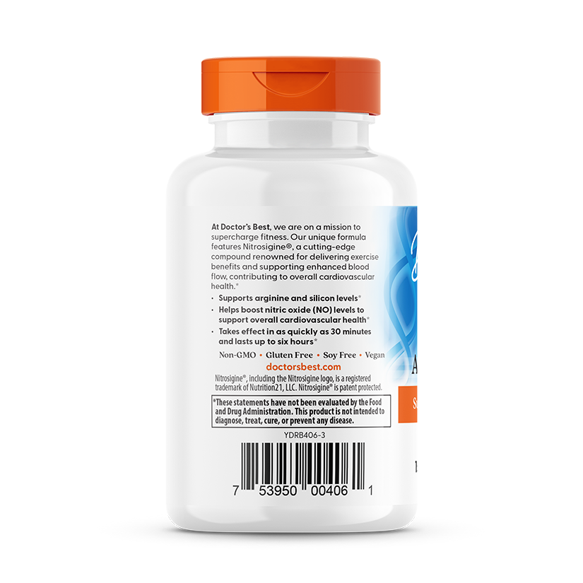 Doctor's Best Fast Acting Arginine Complex 1500mg 60ct - supplement facts panel