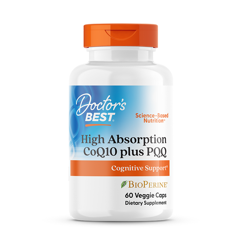 Doctor's Best High Absorption CoQ10 Plus PQQ 60ct - front of bottle