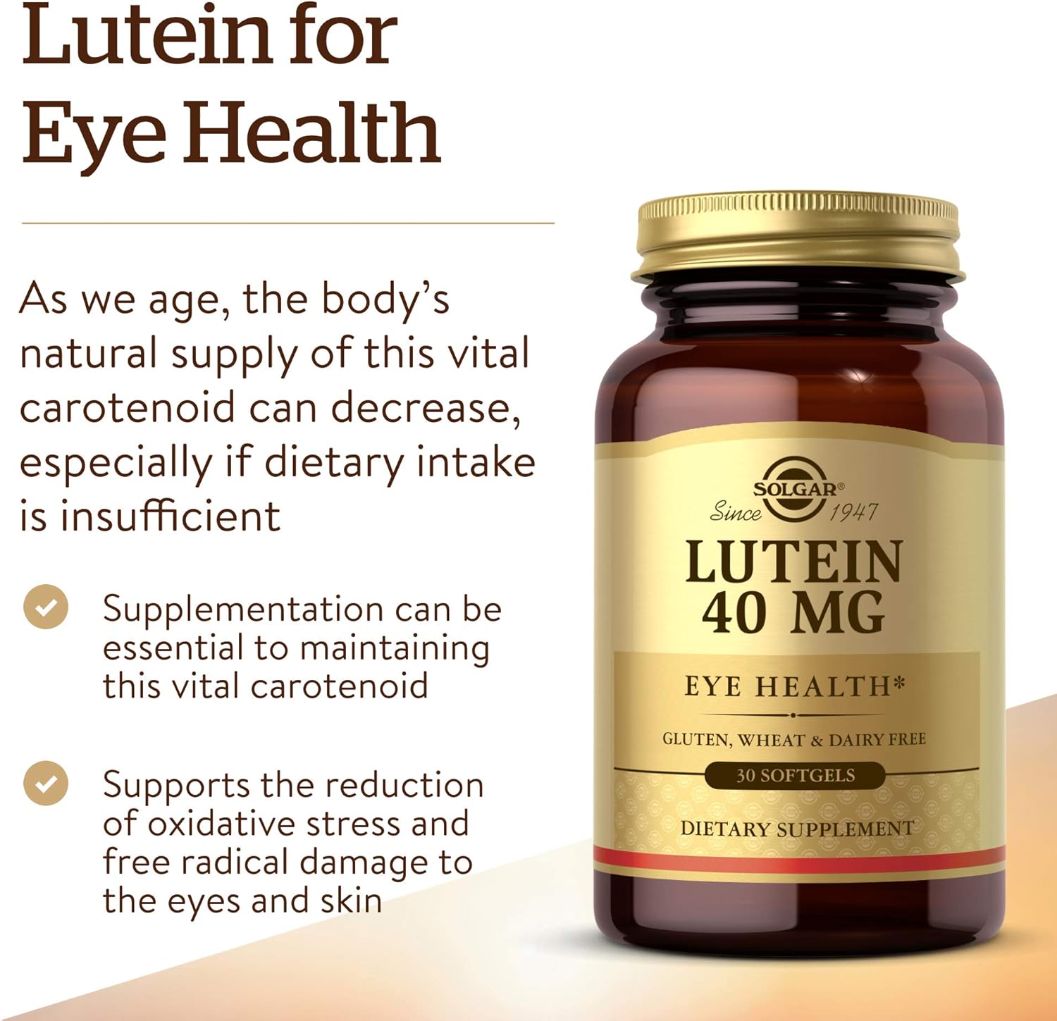 Solgar Lutein 40mg, 30 Softgels