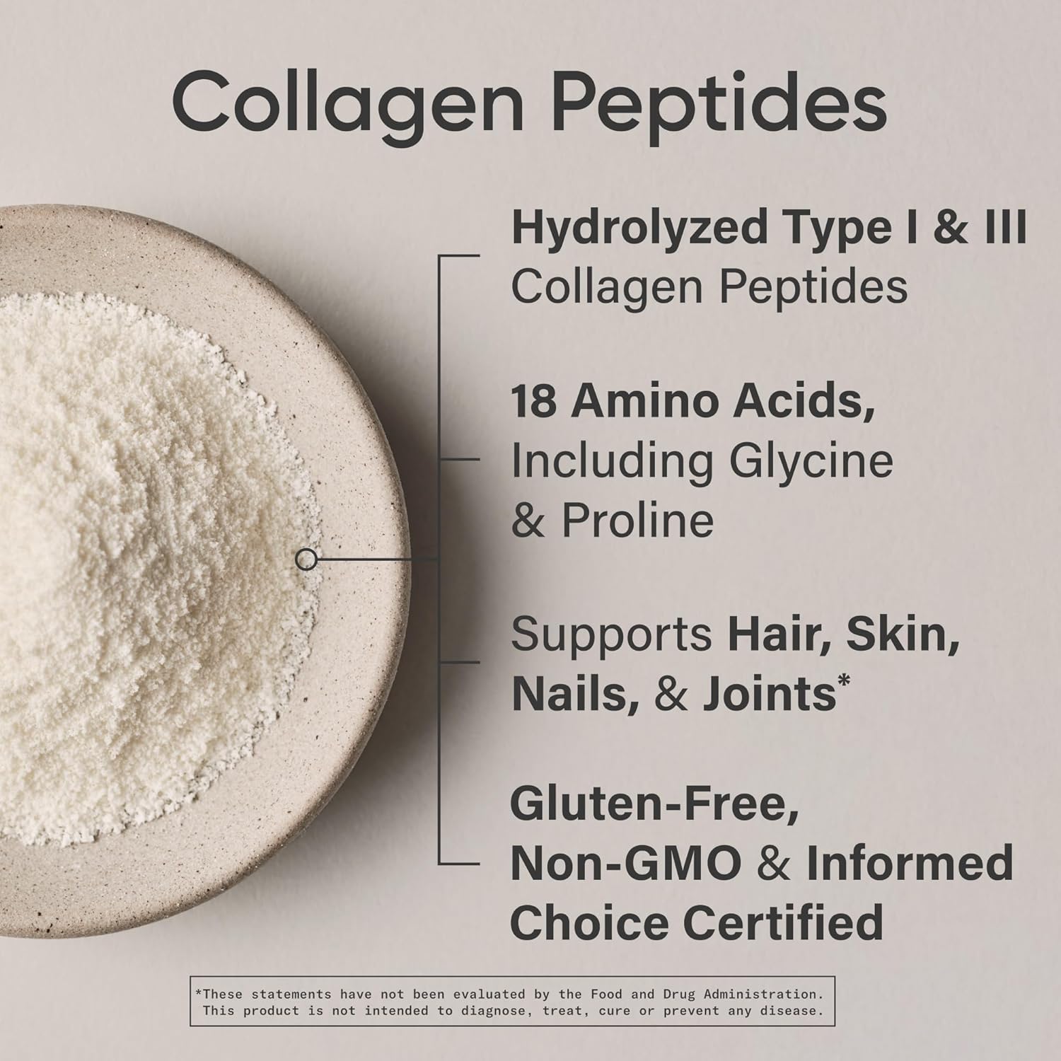 Sports Research Collagen Peptides 16oz - back panel