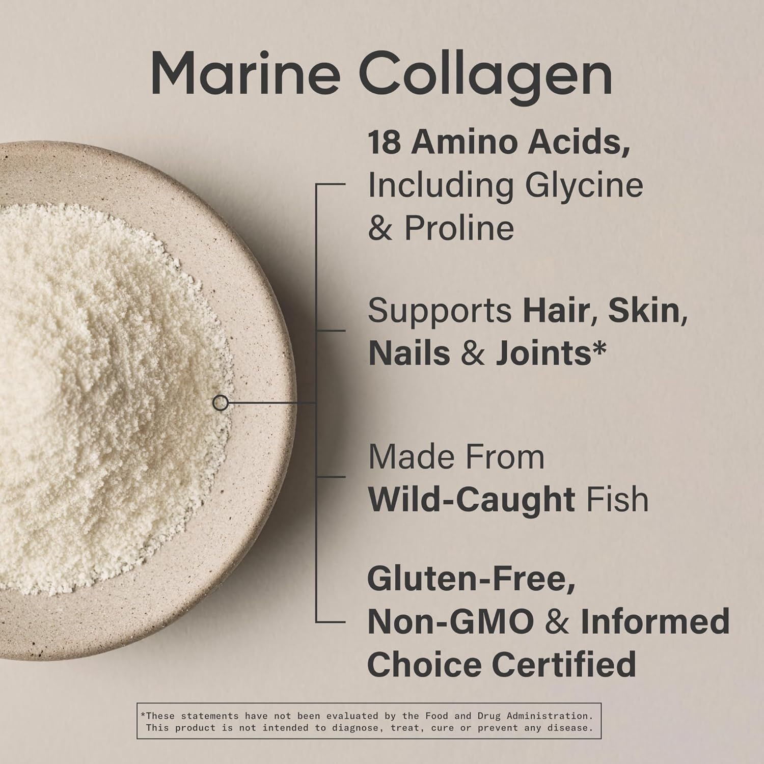 Sports Research Marine Collagen Peptides 12oz - back panel