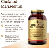 Solgar Chelated Magnesium, 250 Tablets