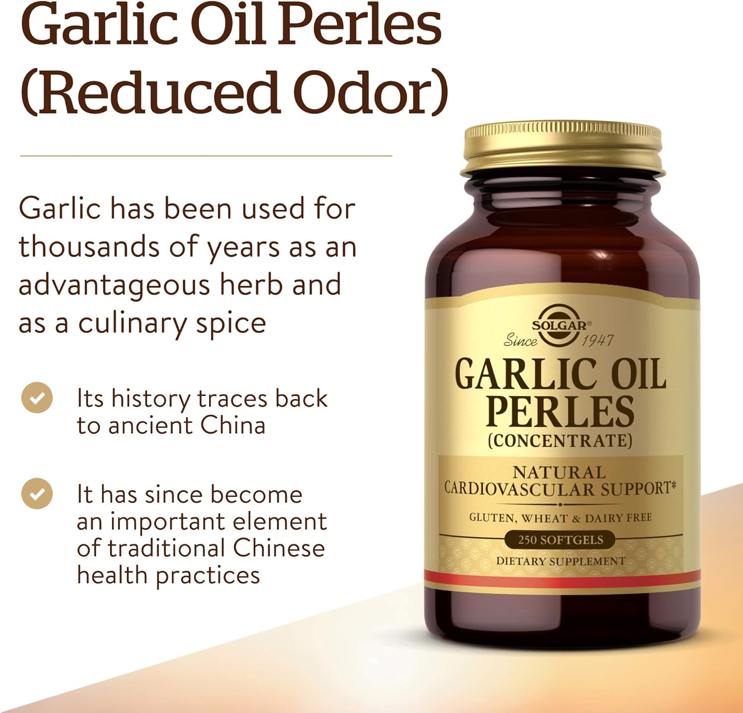 Solgar Garlic Oil Perles, 250 Softgels