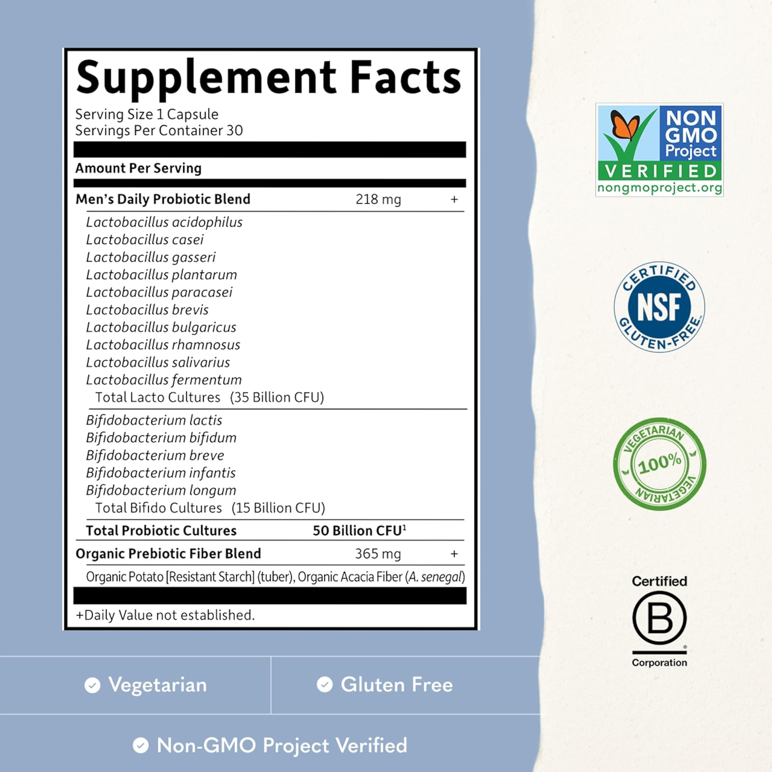 Garden of Life Dr. Formulated Probiotics Once Daily Men's, 30 Vegetarian Capsules