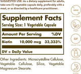 Solgar Biotin 10,000mcg, 120 Vegetable Capsules