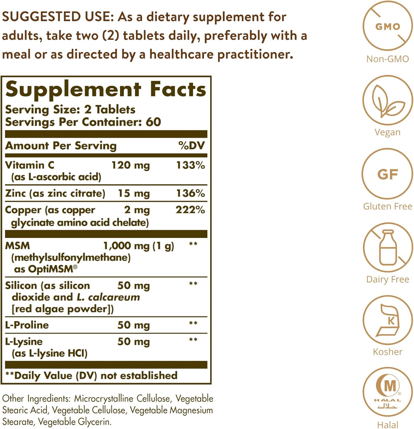 Solgar Hair Skin & Nails, 120 Tablets