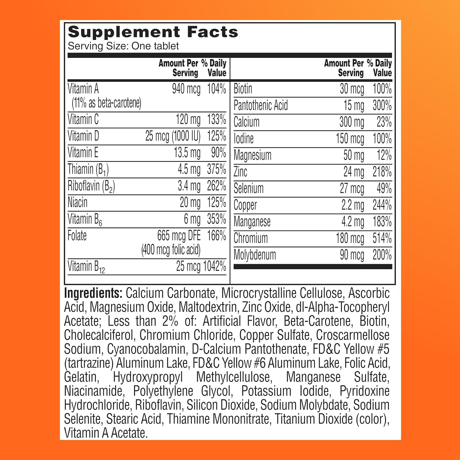One A Day Women's 50 Plus Healthy Advantage Multivitamin, 100 Tablets
