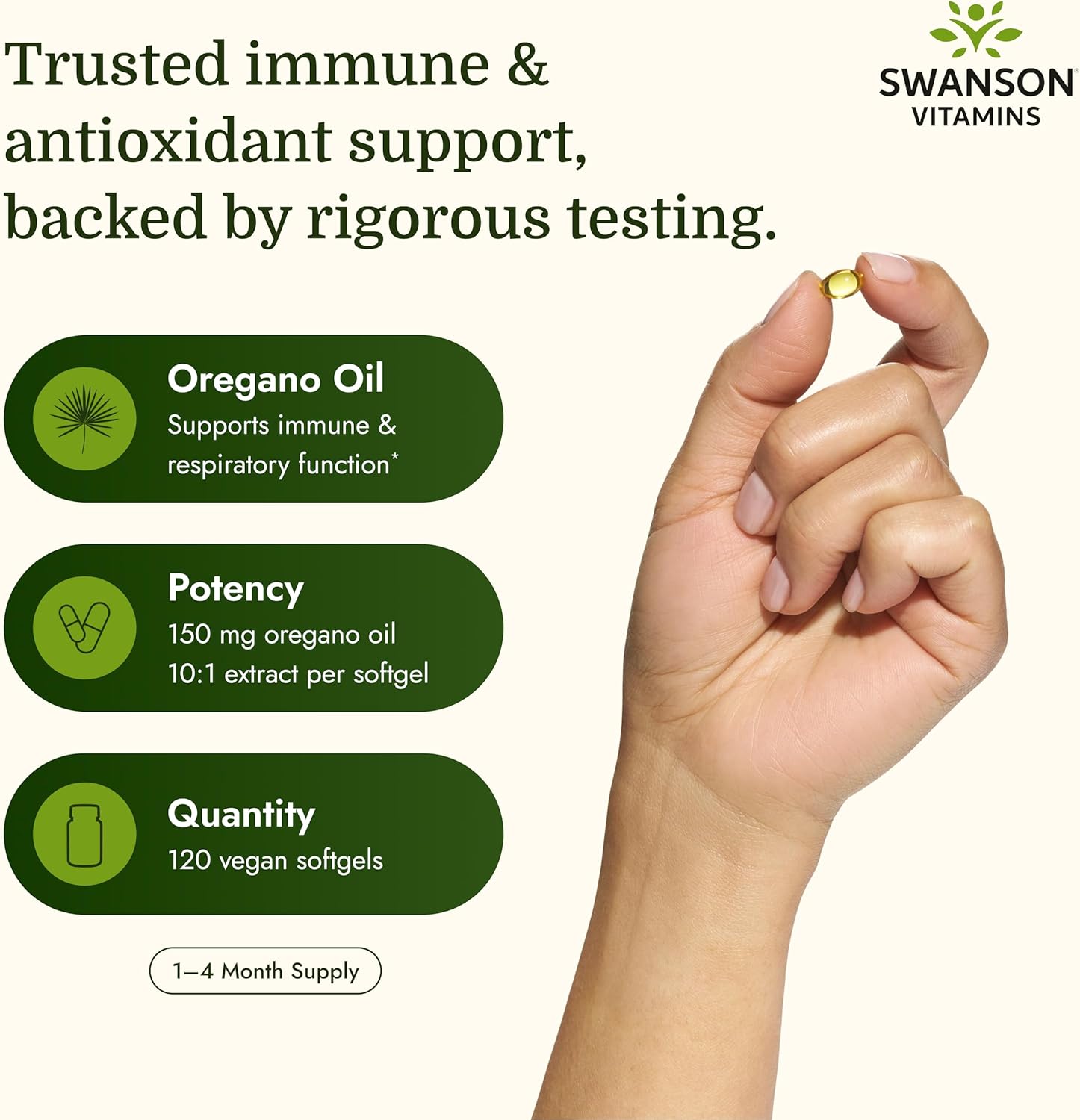 Swanson Oregano Oil 10:1 Extract 150mg, 120 Capsules