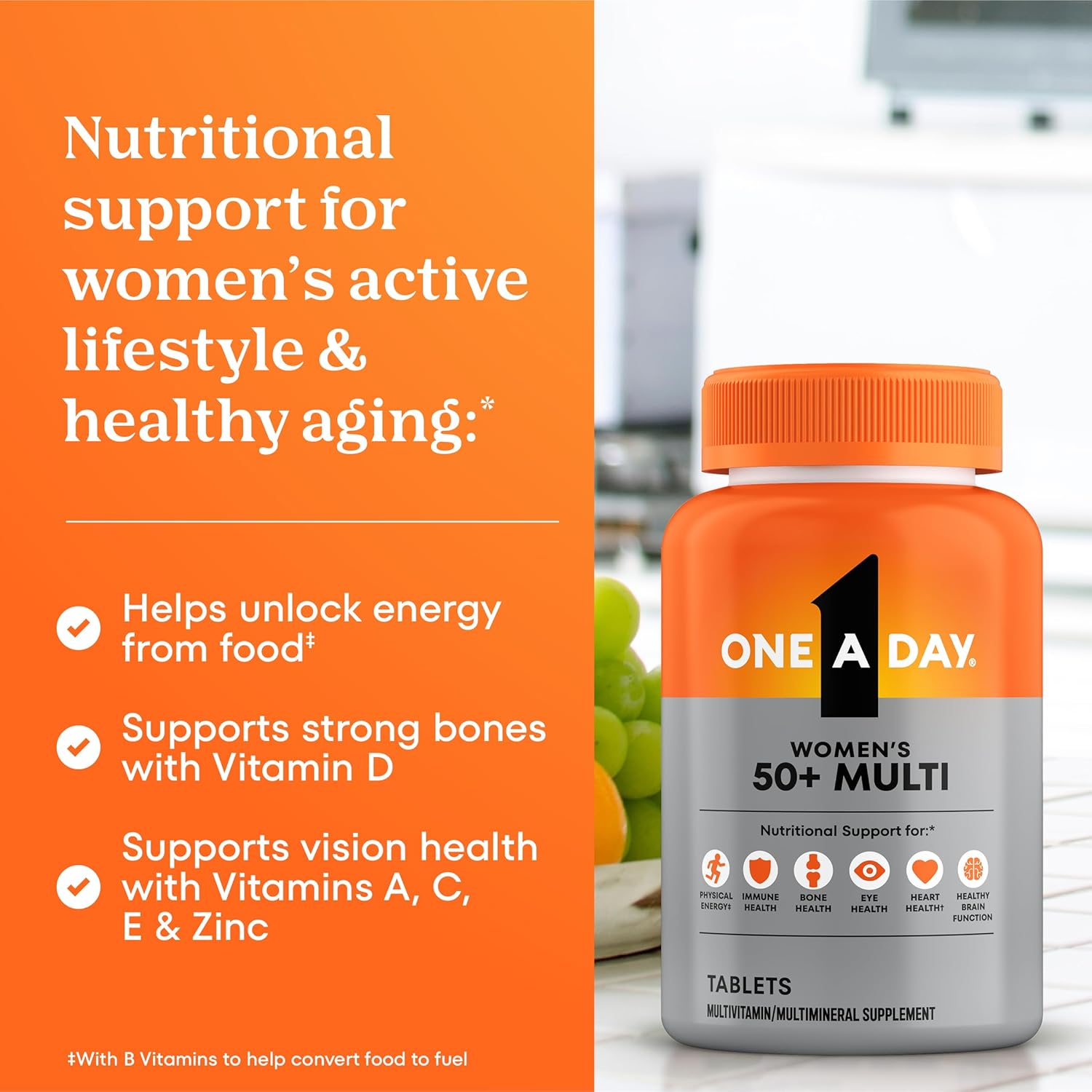 One A Day Women's 50 Plus Healthy Advantage Multivitamin, 100 Tablets