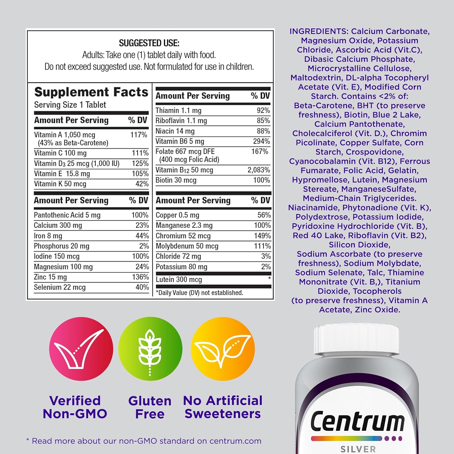 Centrum Silver Multivitamin for Women 50 Plus, 65 Count