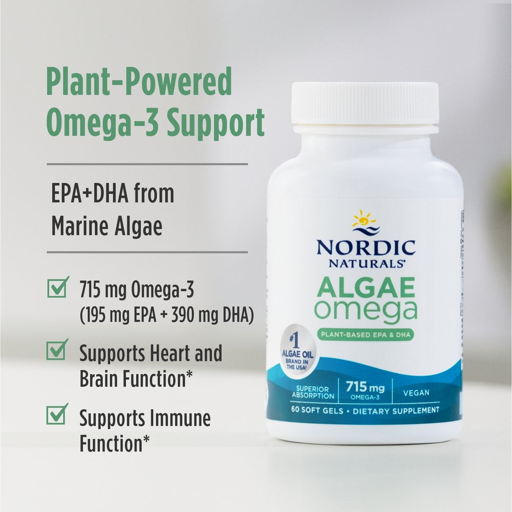 Nordic Naturals Algae Omega 715mg 120ct - packaging detail