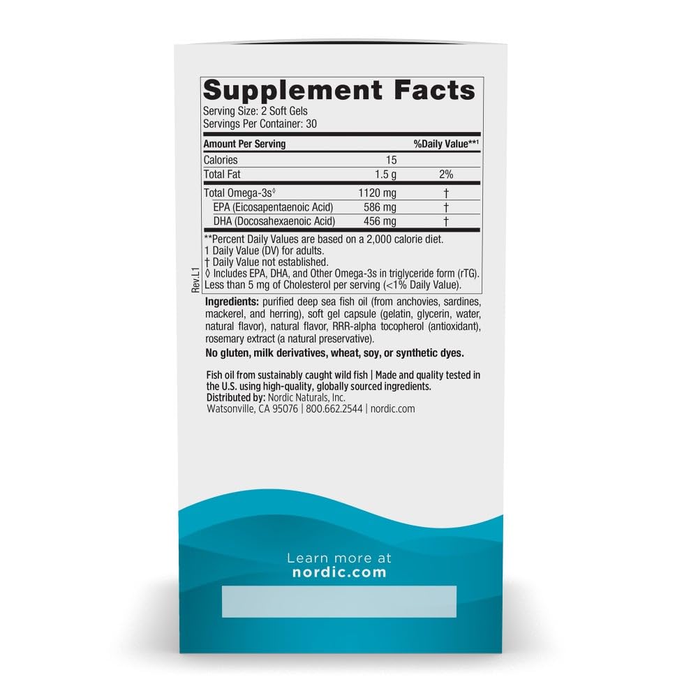 Nordic Naturals Ultimate Omega - Minis 1120 Mg Omega 3 Fish Oil Supplement EPA & DHA | Optimum Wellness & Heart Health | Strawberry Fish Oil For Men And Women | 60 Mini Softgels