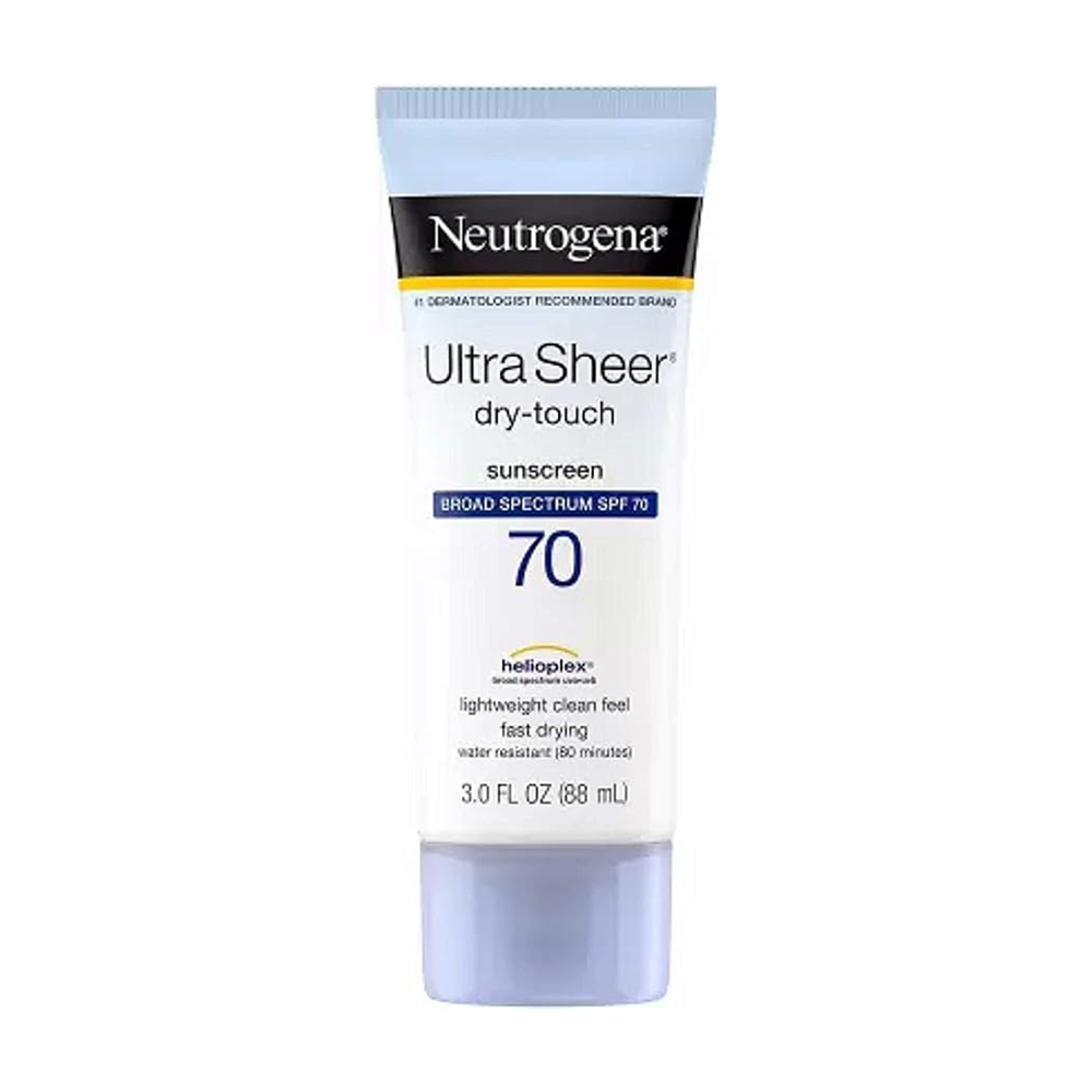 Neutrogena Ultra Sheer Dry-Touch Water Resistant and Non-Greasy Sunscreen Lotion with Broad Spectrum SPF 70, 3 fl. Oz - SPF 70 (88 ml)