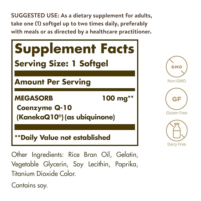 Solgar Megasorb CoQ-10 Softgels, 100 mg, 90 Count