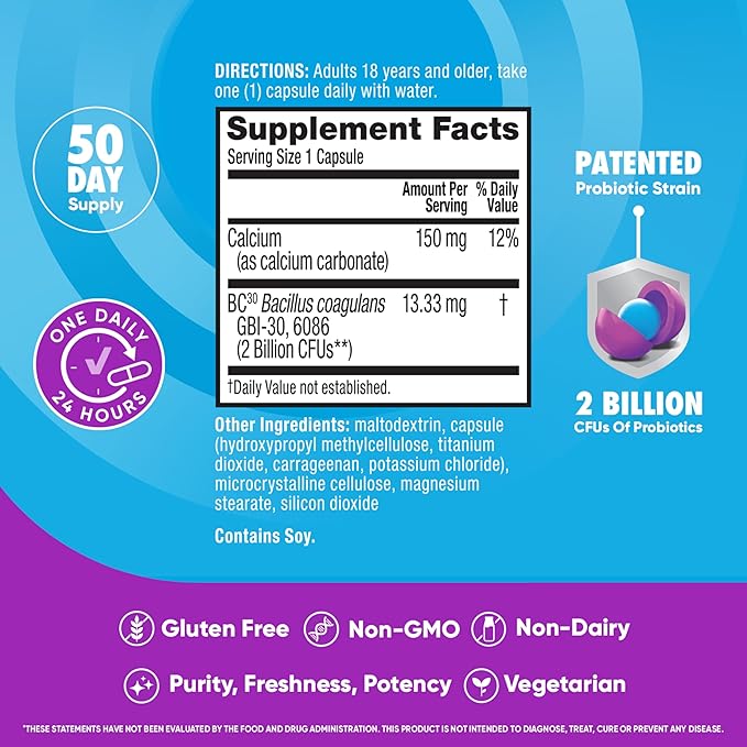 Digestive Advantage Probiotic Capsules Daily Supplement-Survives 100x better than yogurt and leading probiotic-50 Capsules