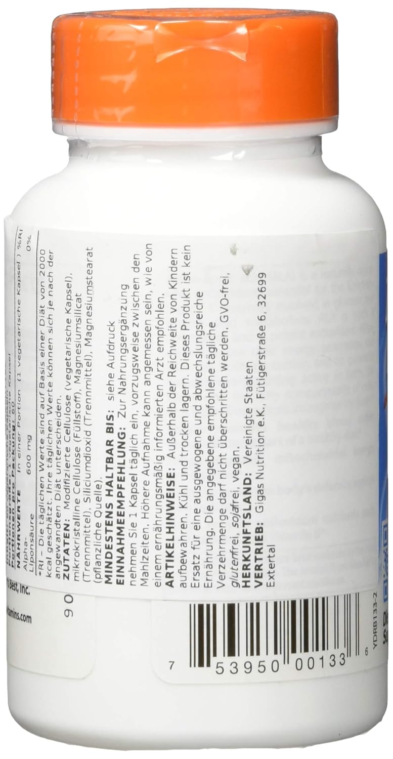 Doctor's BEST Alpha-Lipoic Acid 600 Mg 60 Veggie Caps