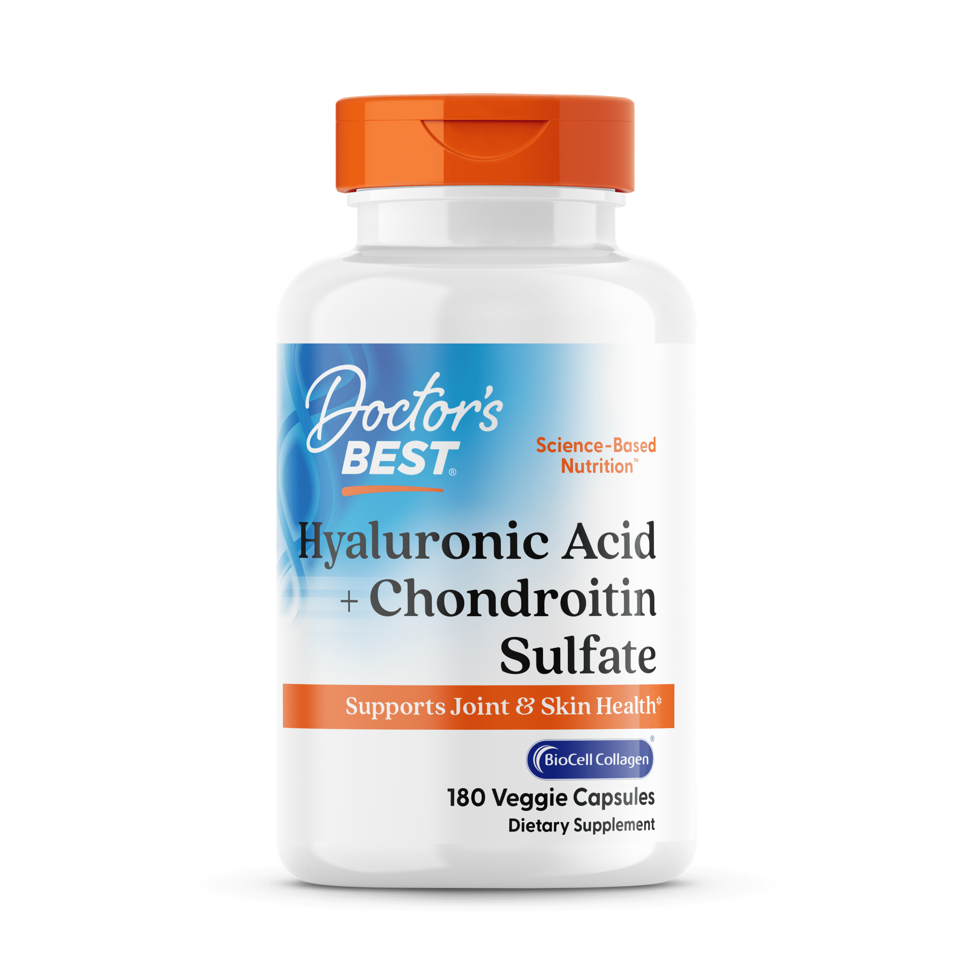 Doctor's Best Hyaluronic Acid Chondroitin Sulfate 180ct - front of bottle