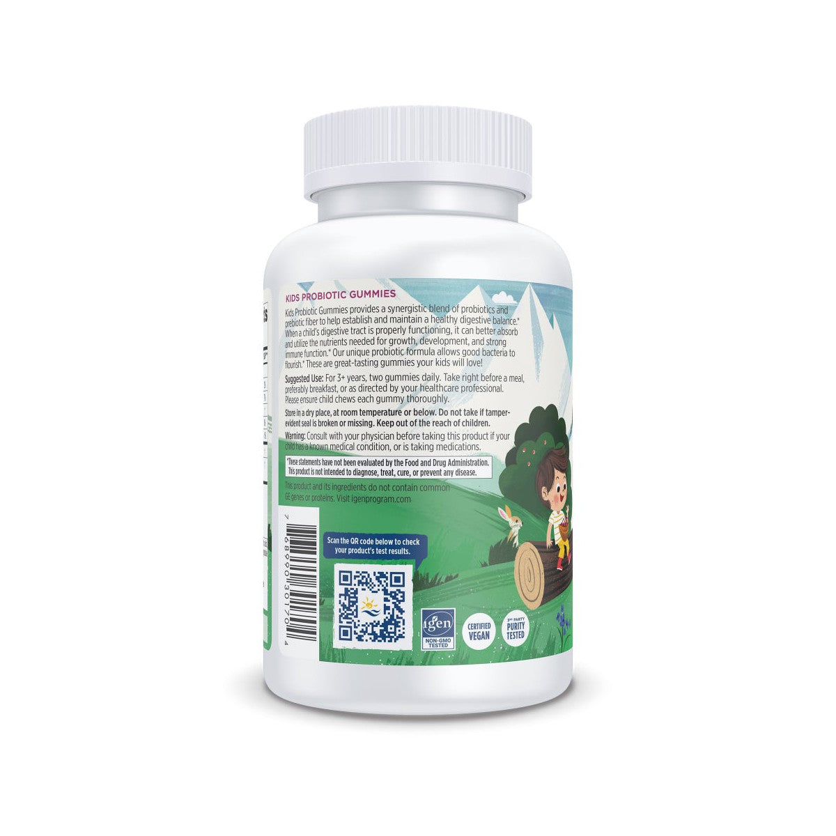 Nordic Naturals Kids Probiotic Gummies 60ct - back of bottle