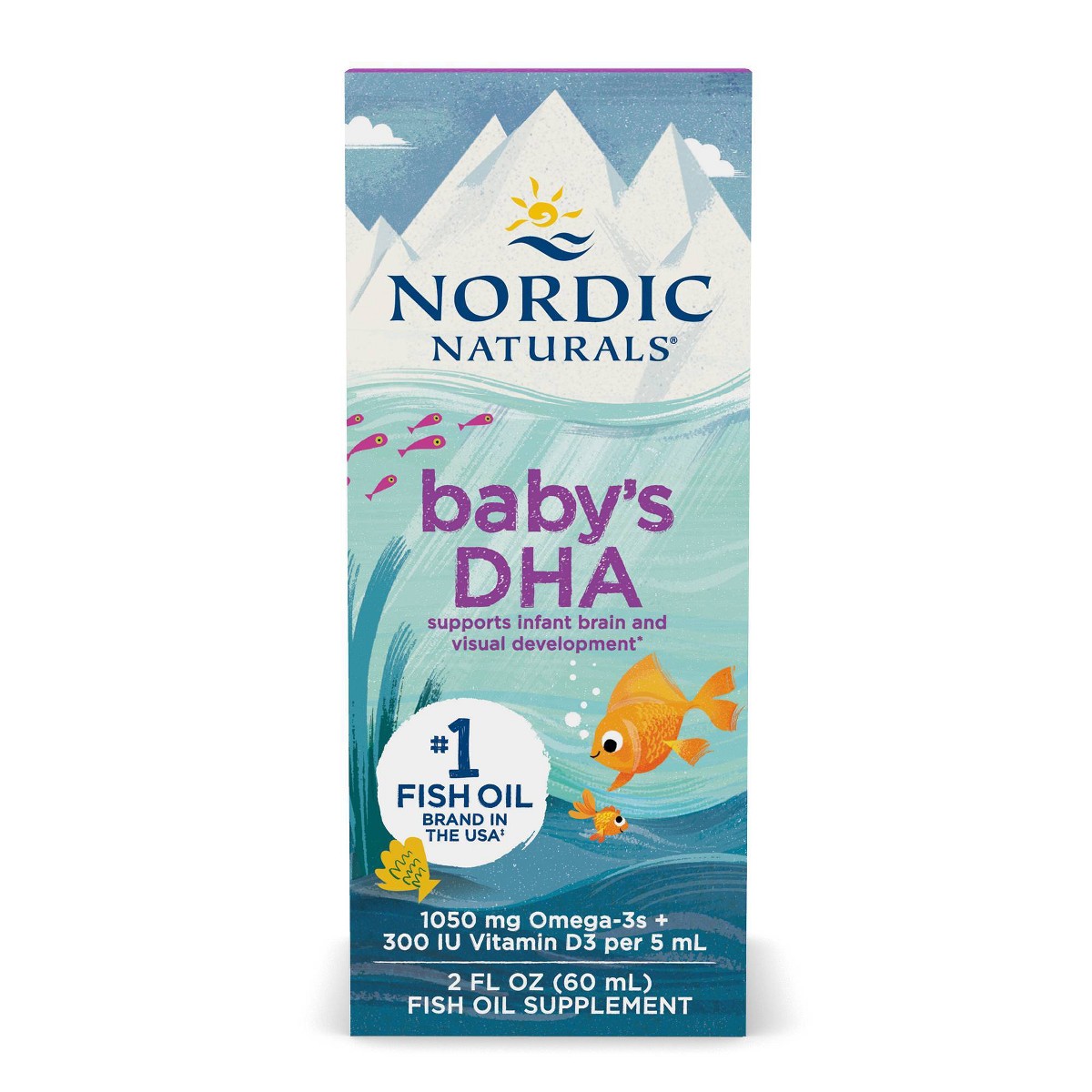 Nordic Naturals Baby's DHA 1050mg 2oz - back of bottle with supplement facts