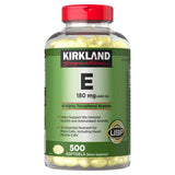 Kirkland Signature Vitamin E 180mg 500ct - front of bottle