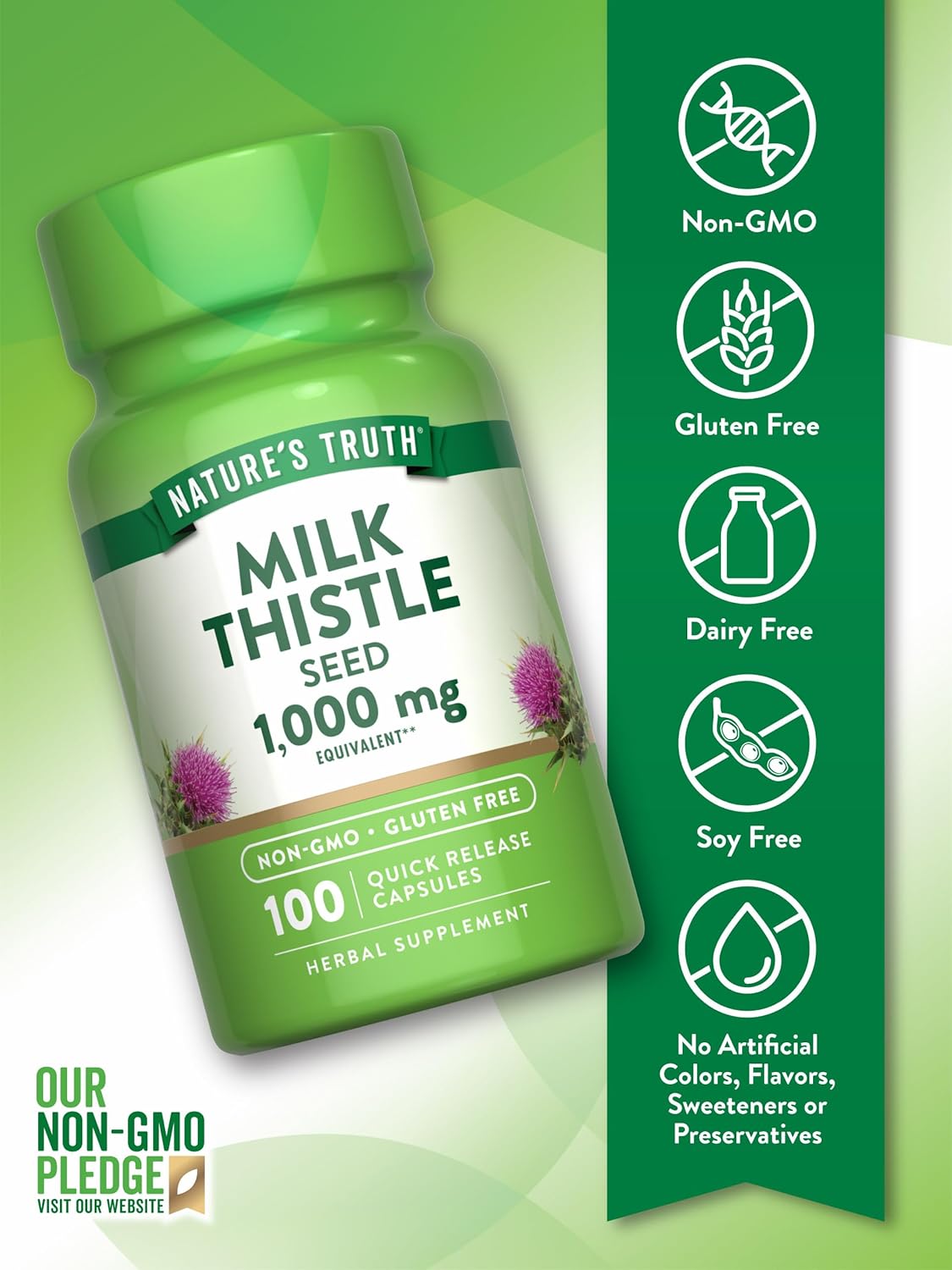 Nature Truth Milk Thistle 1000 mg 100 quick release capsule