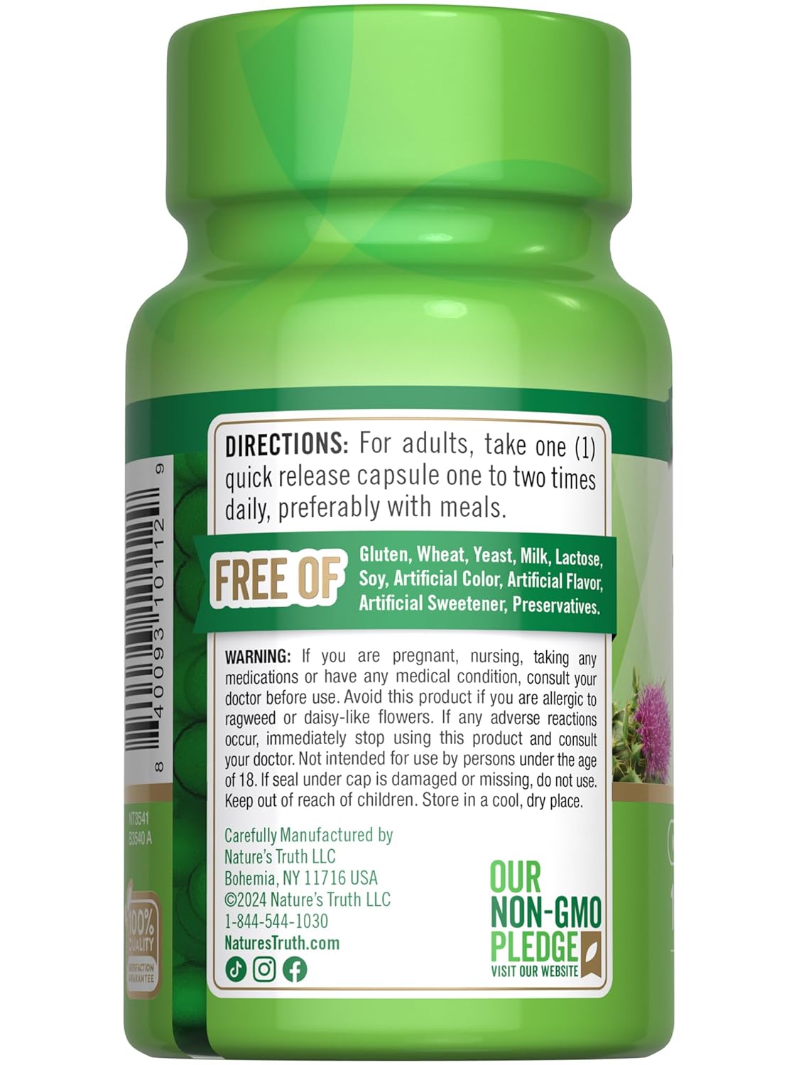 Nature Truth Milk Thistle 1000 mg 100 quick release capsule