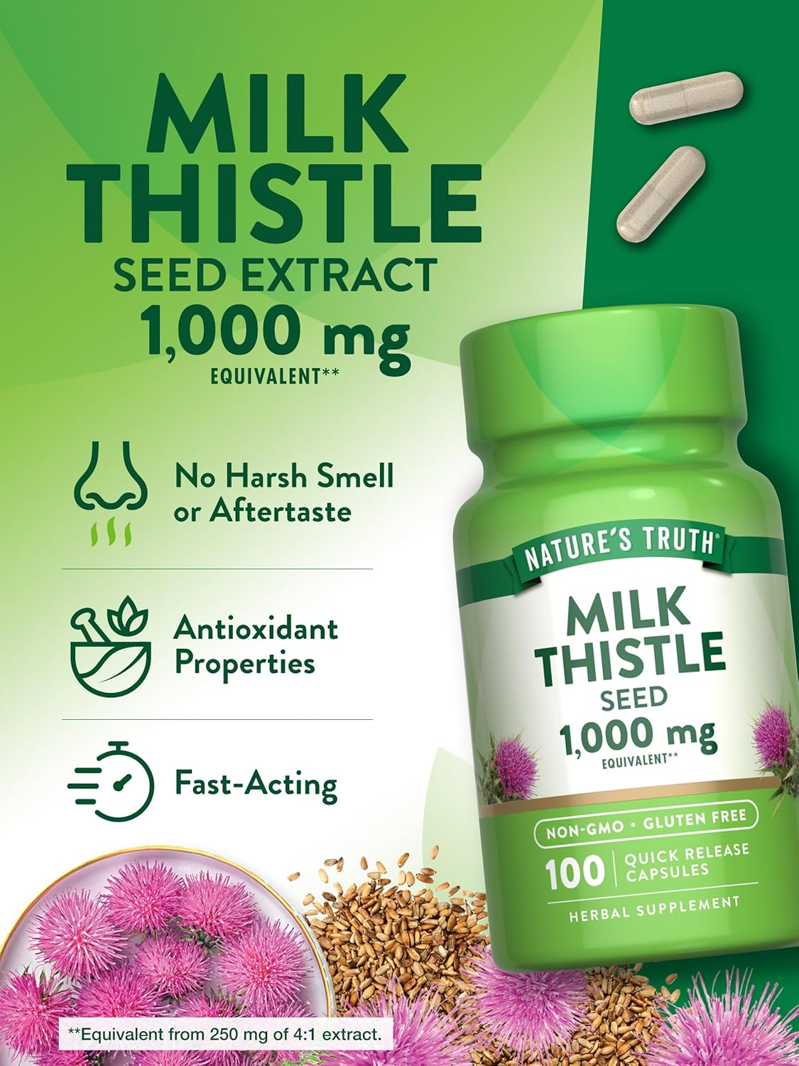Nature Truth Milk Thistle 1000 mg 100 quick release capsule