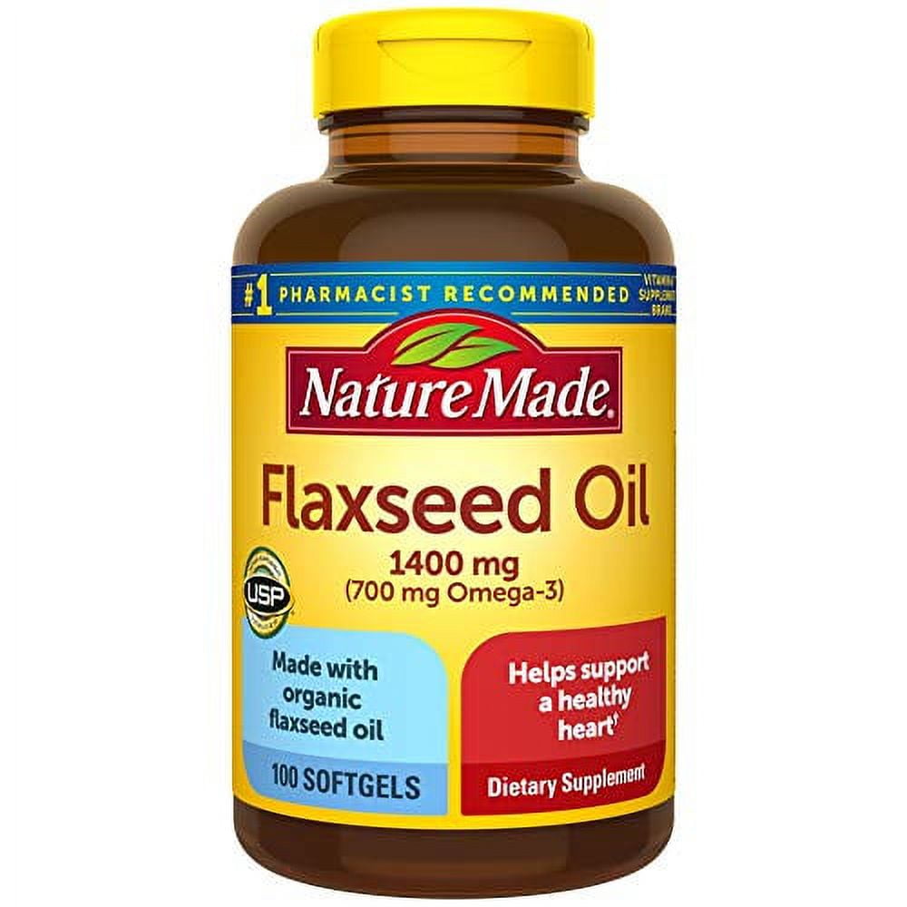 Nature Made Flaxseed Oil 1400mg 100ct - front of bottle