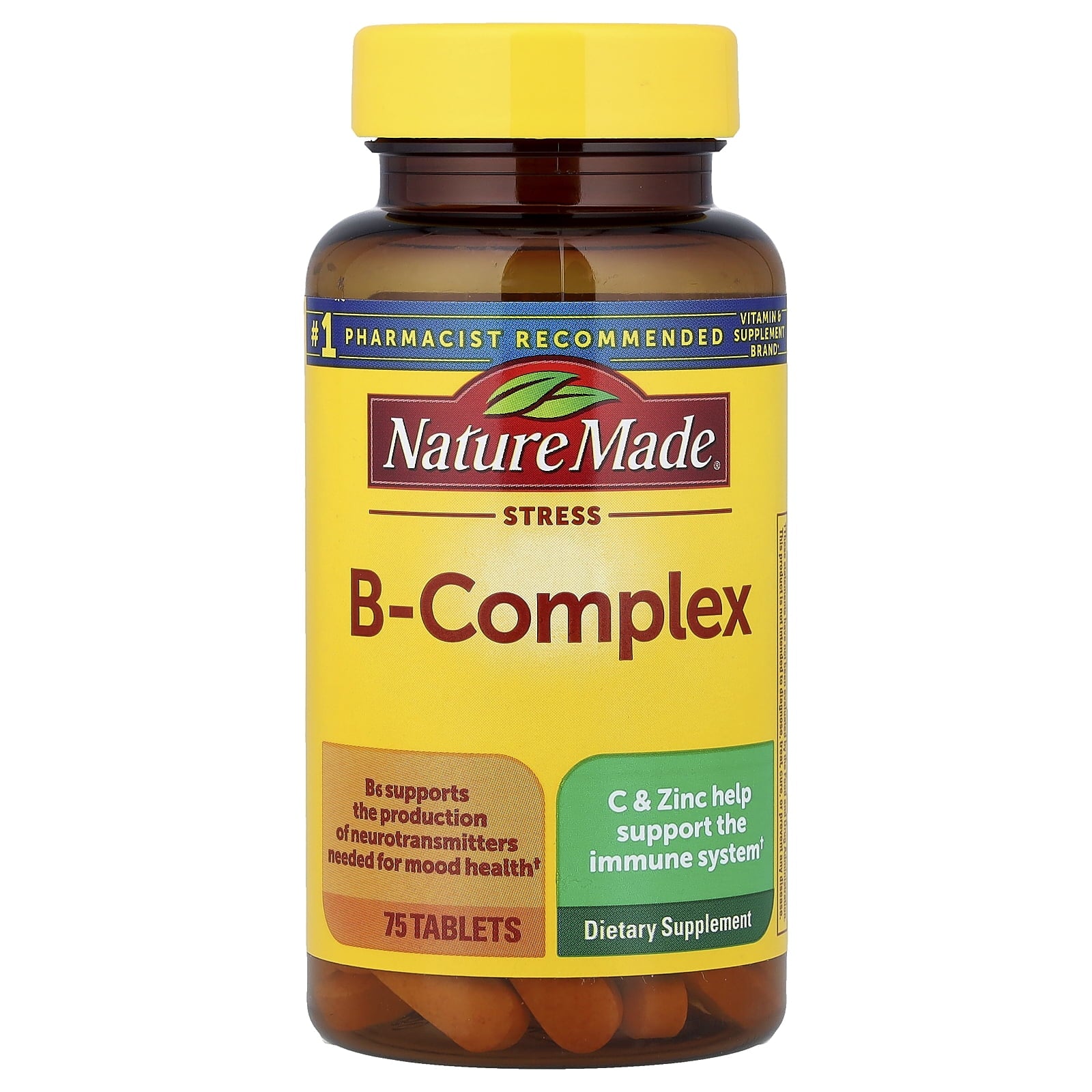 Nature Made Stress B-Complex with Zinc 75ct - front of bottle
