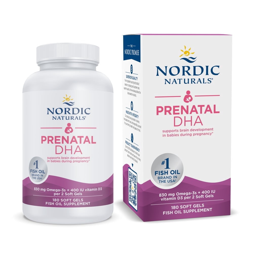 Nordic Naturals Prenatal DHA 830mg 180ct - front of bottle
