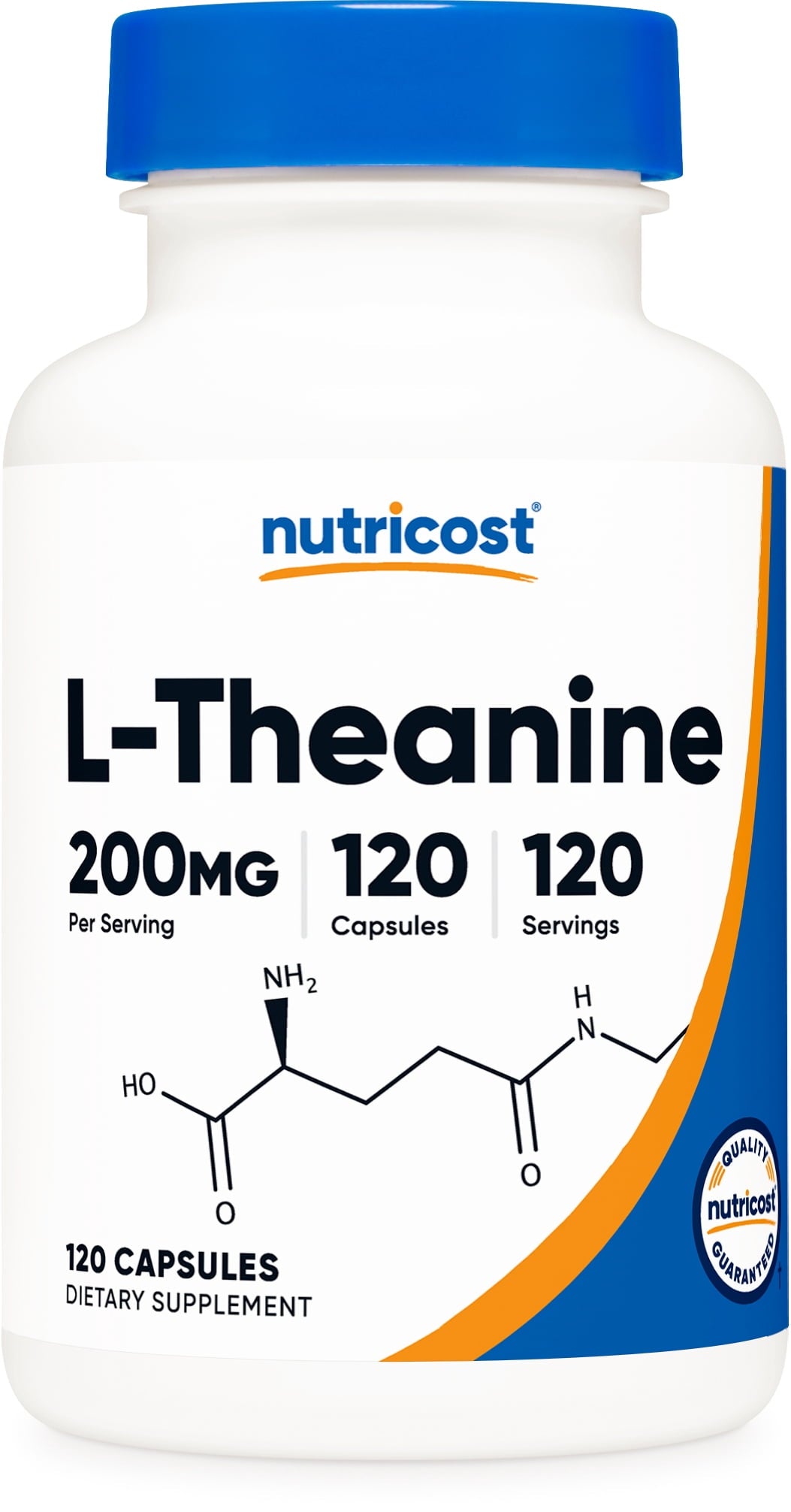 Nutricost L-Theanine 200mg 120ct - front of bottle