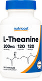 Nutricost L-Theanine 200mg 120ct - front of bottle
