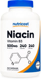 Nutricost Niacin 500mg 240ct - front of bottle