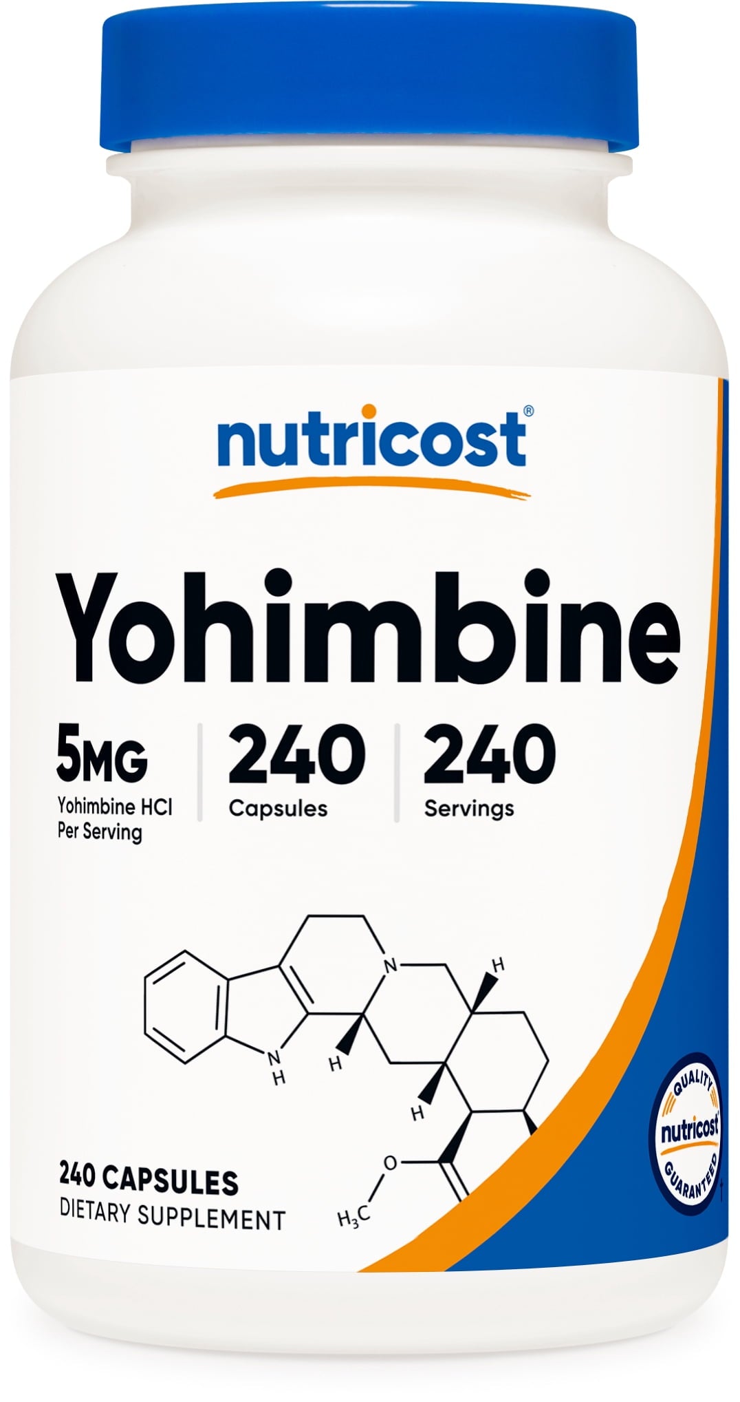 Nutricost Yohimbine HCl 5mg 240ct - front of bottle