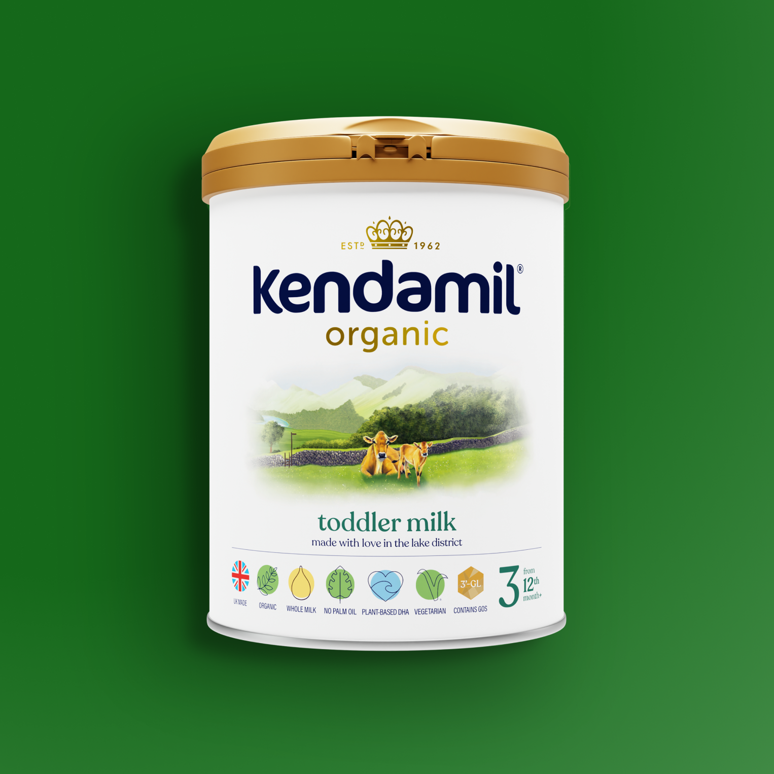 Kendamil Organic Toddler Milk Stage 3 - front of tin