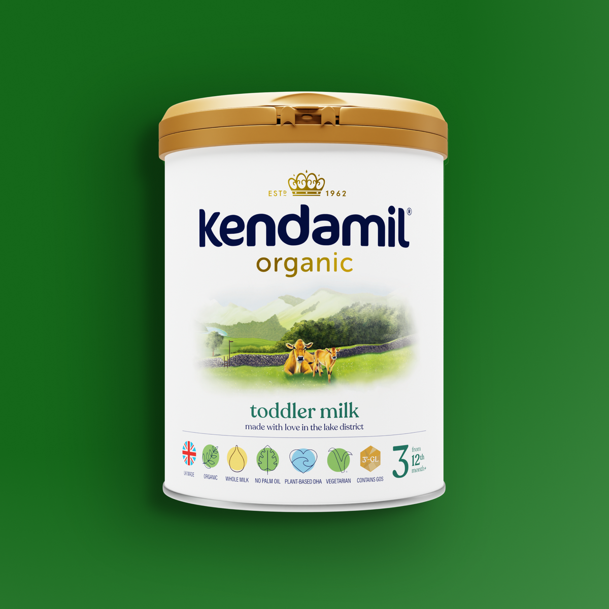 Kendamil Organic Toddler Milk Stage 3 - front of tin