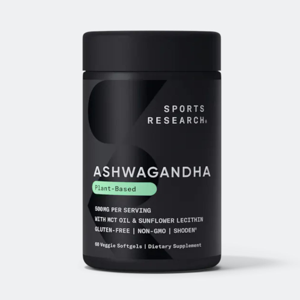 Sports Research Ashwagandha Softgels 60 Count - front of bottle