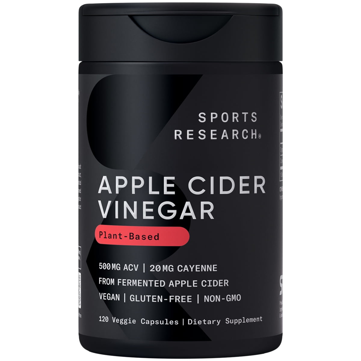 Sports Research Apple Cider Vinegar with Cayenne Pepper 520mg 120ct - front of bottle