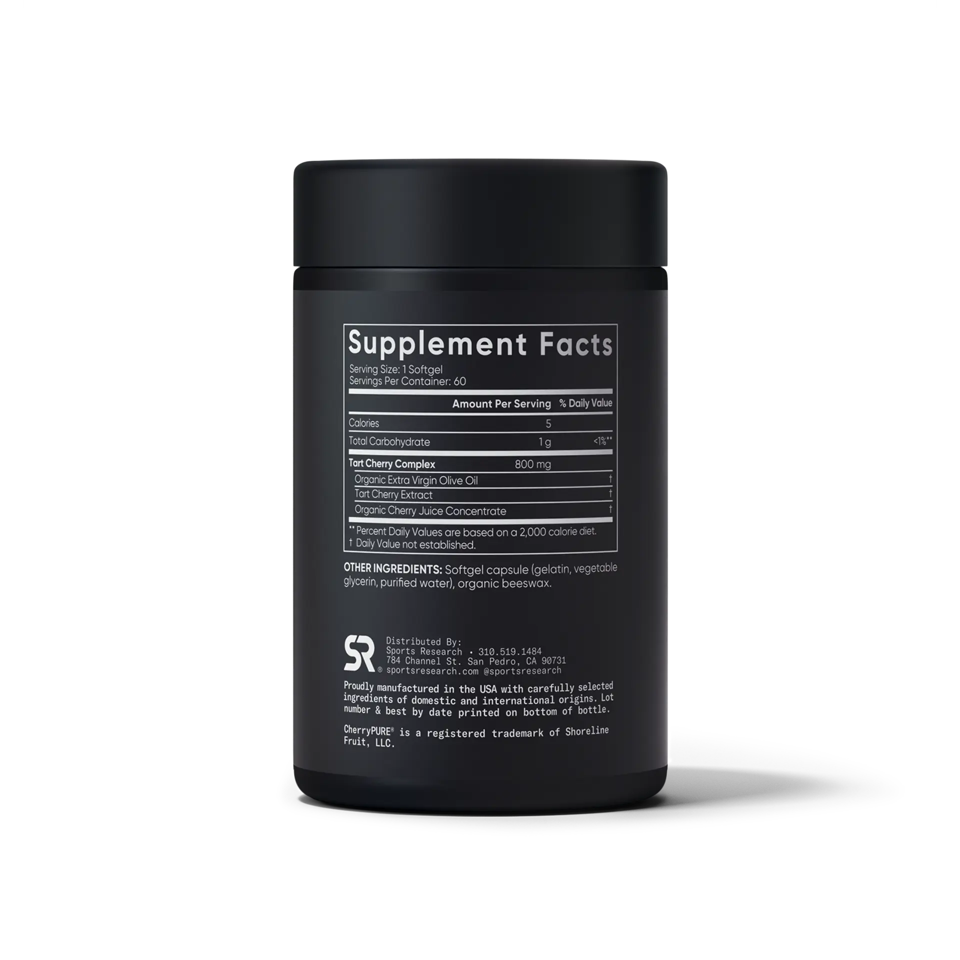 Sports Research Tart Cherry 800mg, 60 Liquid Softgels