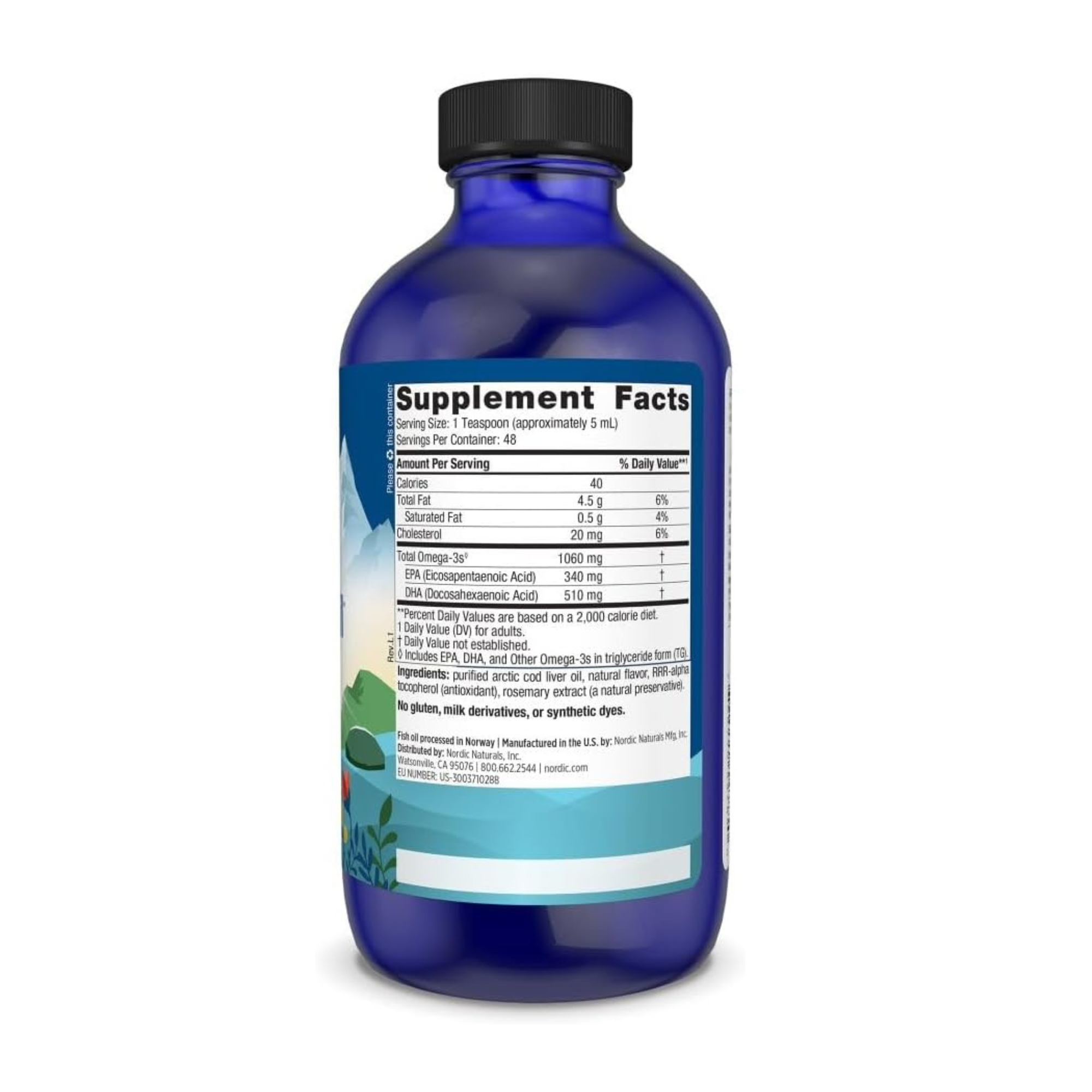 Nordic Naturals Arctic Cod Liver Oil, Orange, 8oz (237ml)