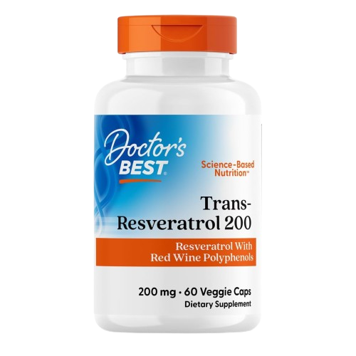 Doctor's Best Trans-Resveratrol 200mg, 60 Veggie Caps