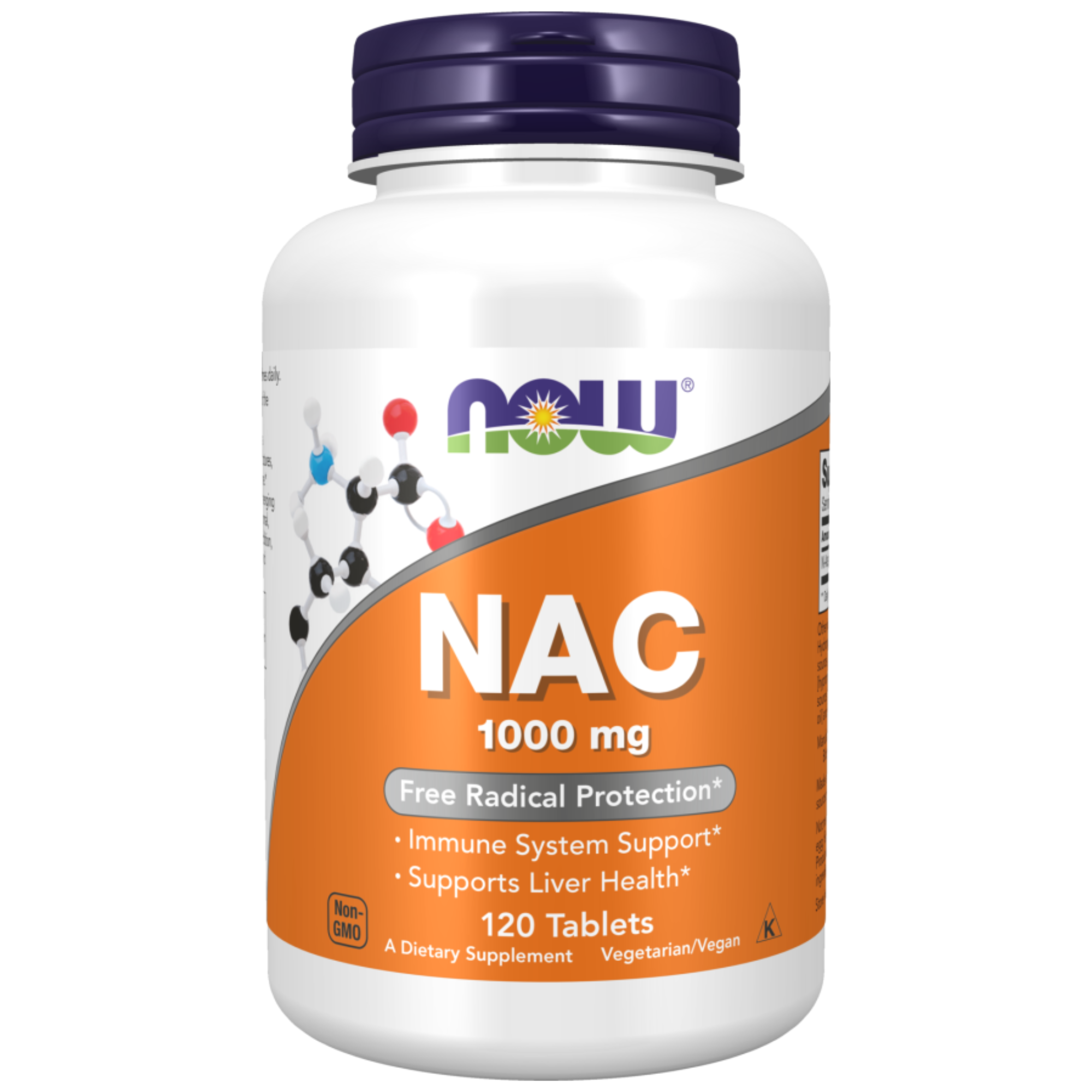 NOW NAC 1000mg 120 tablets front of bottle