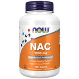 NOW NAC 1000mg 120 tablets front of bottle