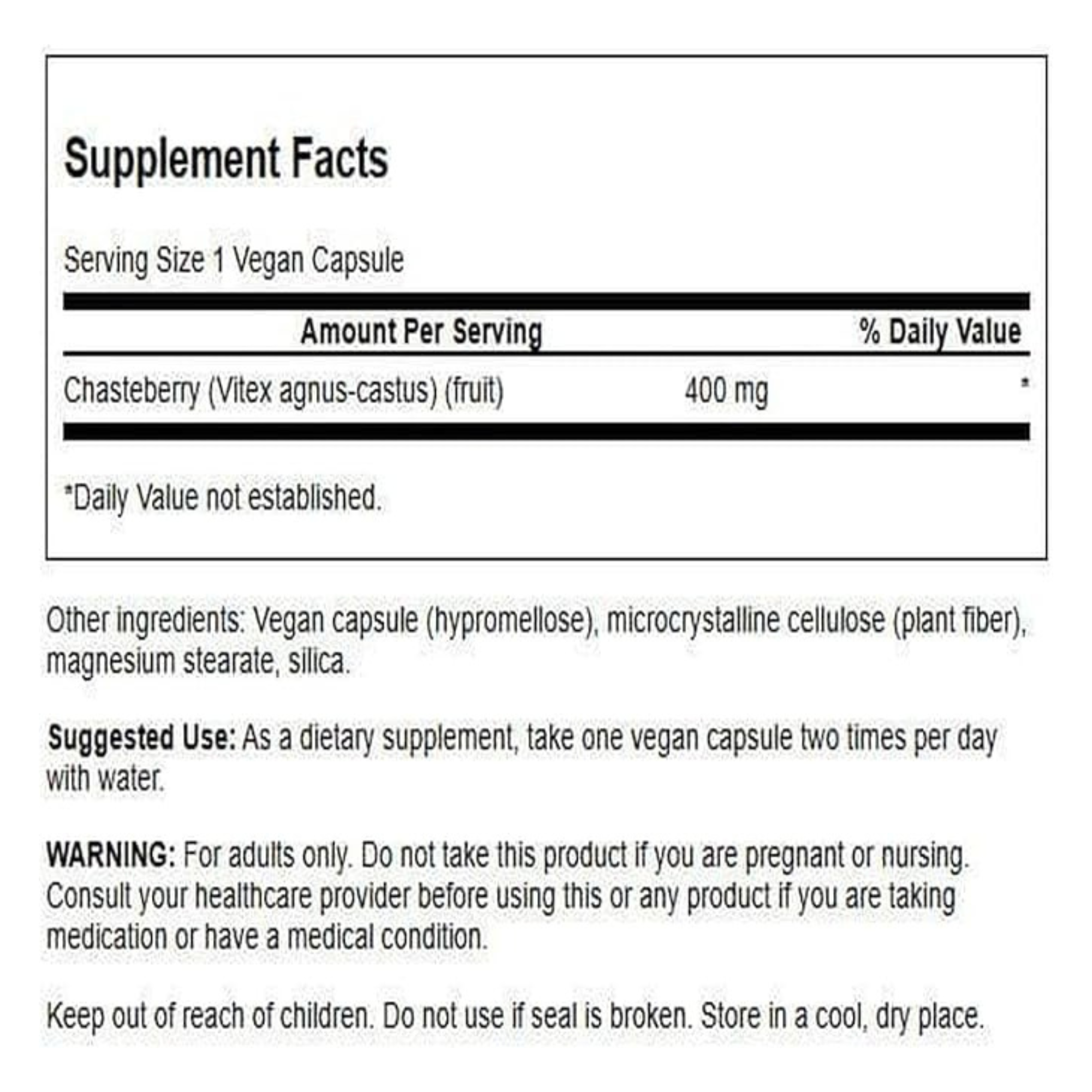 Swanson Chasteberry Fruit 400mg, 120 Capsules